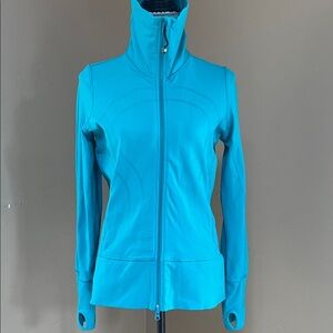 Flawed Lululemon Full Zip Jacket, Turquoise, Size 8